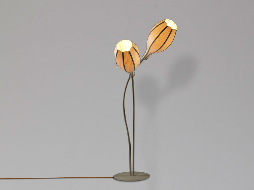 Artistic Wood Veneer Floor Lamp
